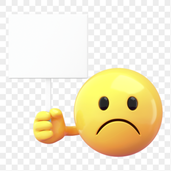 Emoji png holding sign mockup, | Free PNG Mockup - rawpixel