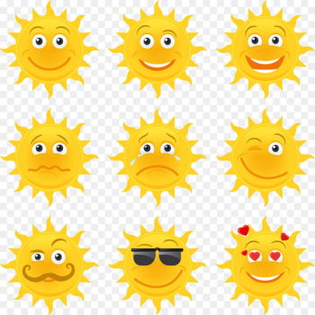 Emoji Smile Facial expression Icon - Cartoon sun face Emoji Smile Facial expression Icon - Cartoon sun face