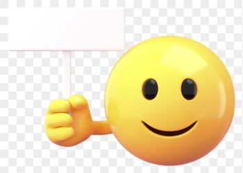 Emoticon holding sign png mockup, | Free PNG Mockup - rawpixel