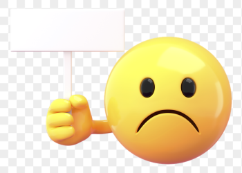 Emoticon holding sign png mockup, | Free PNG Mockup - rawpixel