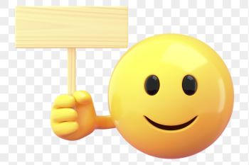 Emoticon holding sign png mockup, | Free PNG Mockup - rawpixel