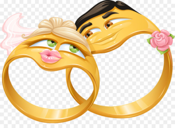 Emoticon Smiley Emoji Wedding anniversary Icon - Vector loving Ring 
