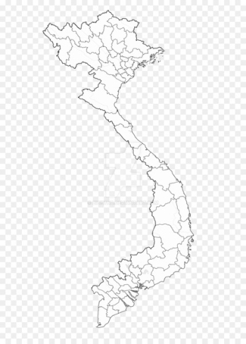 Empire of Vietnam Map Black and white - vietnam 