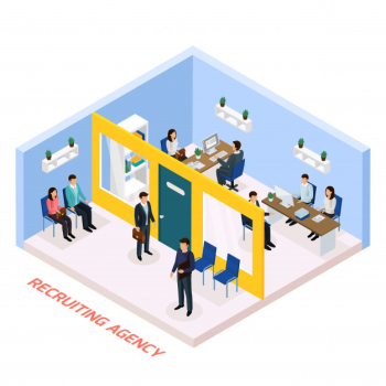Employment recruitment isometric composition Free Vector Employment recruitment isometric composition Free Vector
