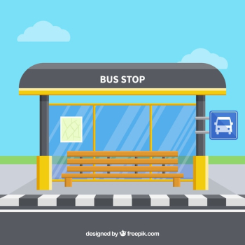 Empty bus stop with flat design Empty bus stop with flat design