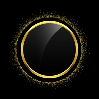 Empty circle golden glitter frame background Free Vector