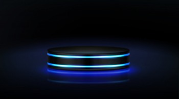 Empty neon stage for product presentation Free Vector Empty neon stage for product presentation Free Vector