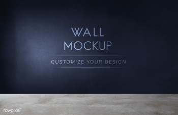 Empty room with a black wall mockup | Free stock psd mockup - 545384