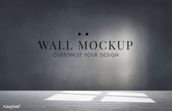 Empty room with a dark gray wall mockup | Free stock psd mockup - 545393