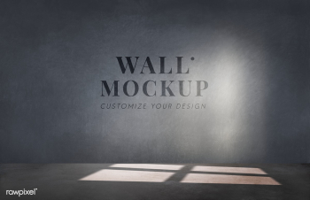 Empty room with a dark gray wall mockup | Free stock psd mockup - 545406