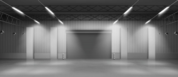 Empty warehouse hangar interior realistic vector Free Vector Empty warehouse hangar interior realistic vector Free Vector