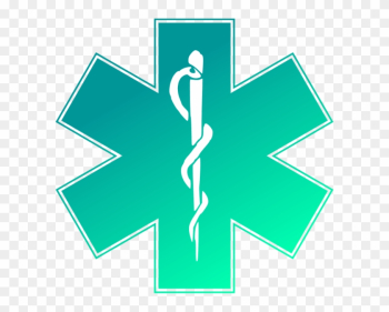 Ems Emergency Medical Service Logo Vector Clip Art - Star Of Life Logo Square Sticker 3&quot; X 3&quot;