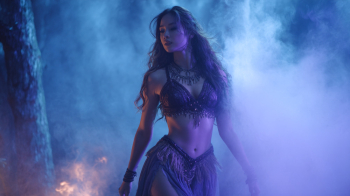 Enchanting Warrior in Mystical Fog Enchanting Warrior in Mystical Fog