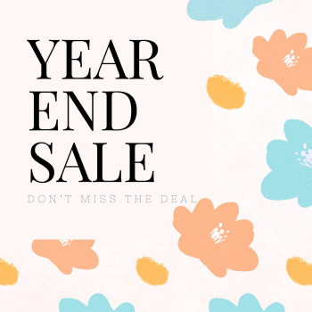 End year sale promotion vector floral background End year sale promotion vector floral background