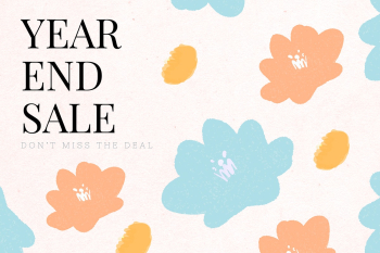 End year sale promotion vector floral background End year sale promotion vector floral background