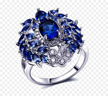 Engagement ring Cubic zirconia Jewellery Wedding ring - Sapphire Earrings 
