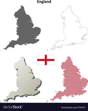 England outline map set vector image England outline map set vector image