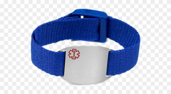 Engraving Possible At The Front &amp; Back - Blue Sport Band Medical Bracelet Fits 4 - 8 Inch