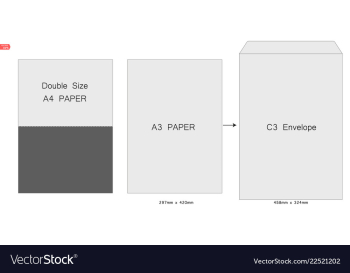 Envelope c3 blank white mockup open envelope the vector image