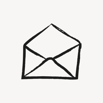 Envelope sticker, stationery doodle in black | Free PSD Illustration - rawpixel