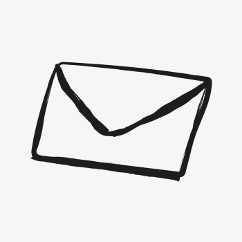 Envelope sticker, stationery doodle in black | Free Vector Illustration - rawpixel