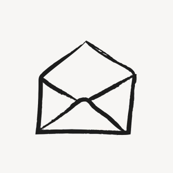 Envelope sticker, stationery doodle in black | Free Vector Illustration - rawpixel