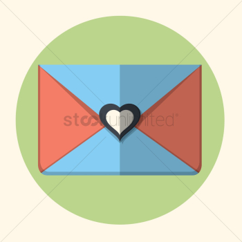 Envelope with heart shape Envelope with heart shape