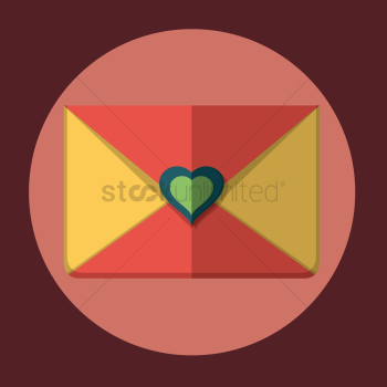 Envelope with heart shape Envelope with heart shape