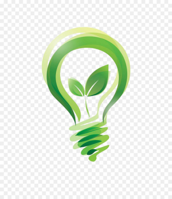 Environmentally friendly Sustainability Illustration - Green leaf light bulb 