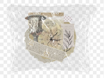 Ephemera collage png plastic bag | Free PNG - rawpixel