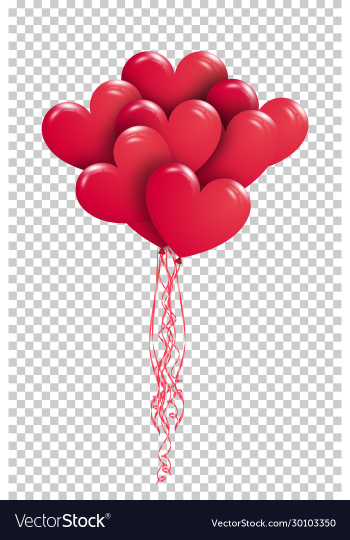 eps10 copula red gel balloons in shape