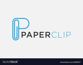 eps10 letter p paper clip logo design