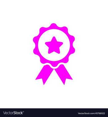 eps10 pink prize medal abstract icon