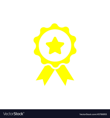 eps10 yellow prize medal abstract icon