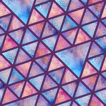 Ethnic floral pattern with triangles Ethnic floral pattern with triangles