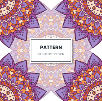Ethnic floral seamless pattern with mandalas Ethnic floral seamless pattern with mandalas