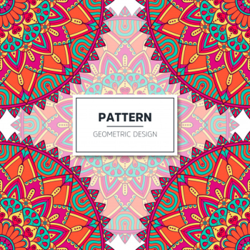 Ethnic floral seamless pattern with mandalas Ethnic floral seamless pattern with mandalas