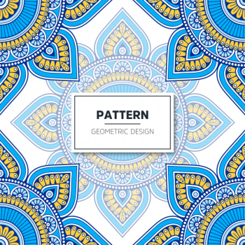 Ethnic floral seamless pattern with mandalas