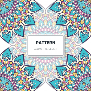 Ethnic floral seamless pattern with mandalas Ethnic floral seamless pattern with mandalas