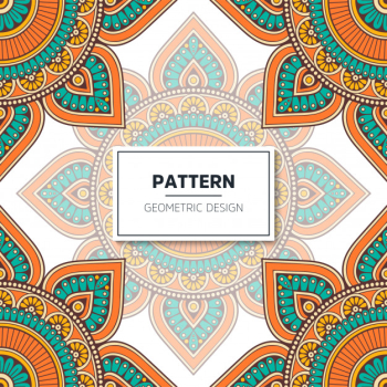 Ethnic floral seamless pattern with mandalas Ethnic floral seamless pattern with mandalas