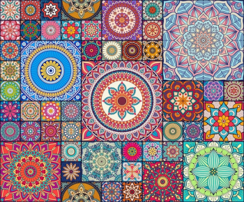 Ethnic mandala pattern tiles Ethnic mandala pattern tiles