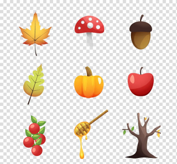 Euclidean Acorn Autumn Leaf Nature, Autumn element icon transparent background PNG clipart