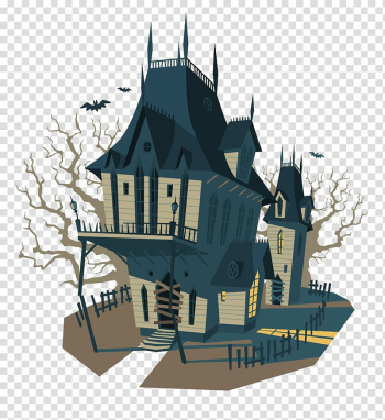 Euclidean Halloween Illustration, Retro houses transparent background PNG clipart Euclidean Halloween Illustration, Retro houses transparent background PNG clipart