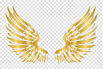 Euclidean Nail Element, European-style luxury Golden Wings elements, beige feather wings transparent background PNG clipart
