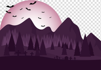 Euclidean Night Illustration, night mountain transparent background PNG clipart