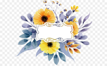 Euclidean vector Computer file - Watercolor small yellow flower invitation letter 