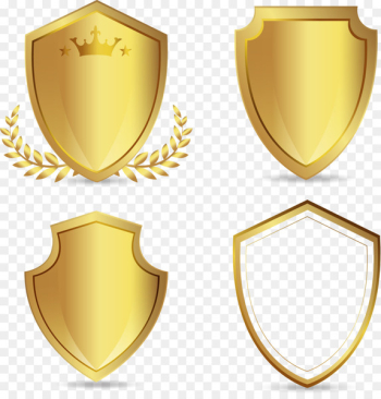 Euclidean vector Download - Vector hand-painted golden shield 