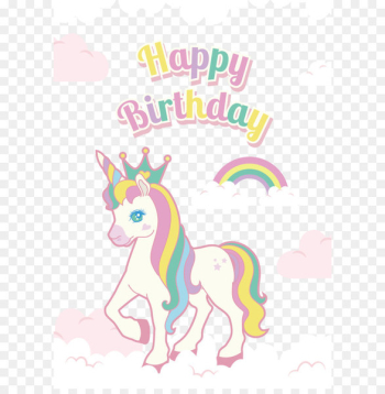 Euclidean vector - Hand painted color Unicorn birthday decorations 