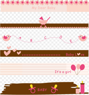 Euclidean vector Illustration - Vector baby baby invitation border 