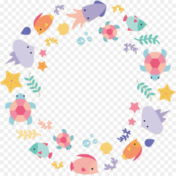 Euclidean vector Under the Sea Animal - Sea animal garland design 